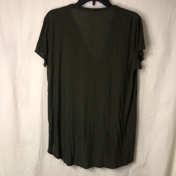 SOHO Jeans Women’s Manhattan Tee L Army Green Wrap Front Drapes Single Closure - Picture 8 of 13